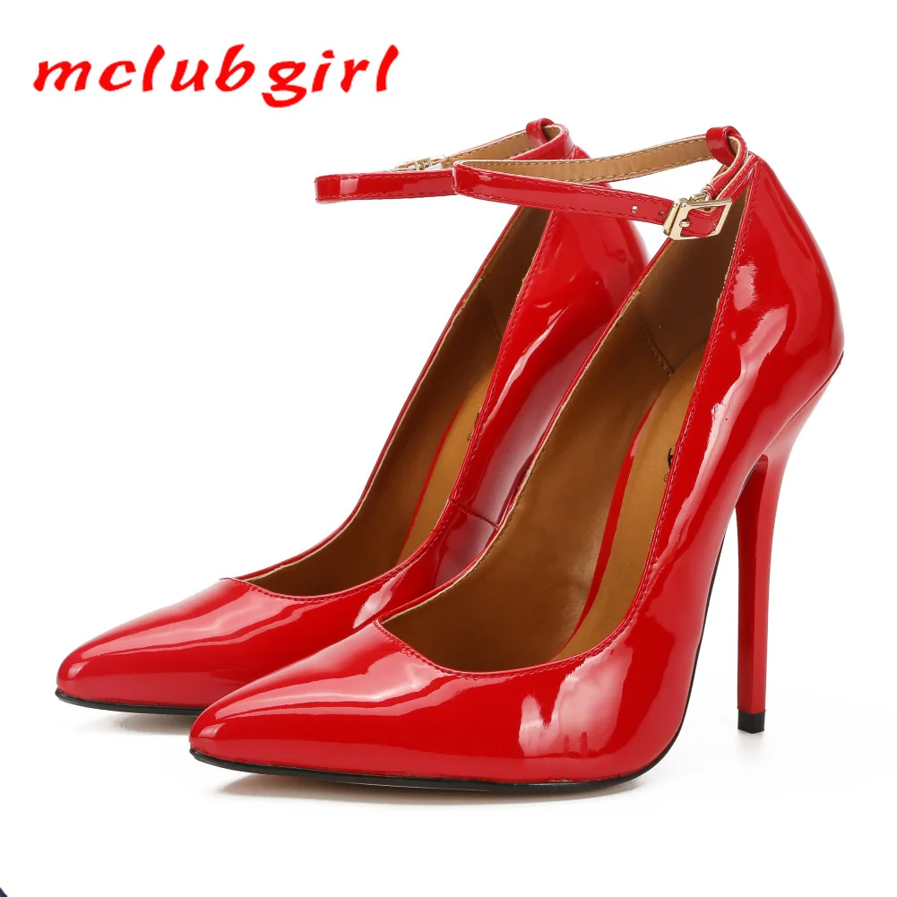 

Mclubgirl/женские пикантные красные вечерние туфли с острым носком и закрытой пяткой; Женская модная обувь на тонком каблуке с острым носком; Ра...