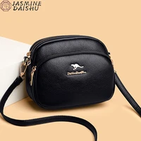double pocket womens small round bag 2021 ladies luxury designer lychee pattern shoulder handbags large capacity messenger bags