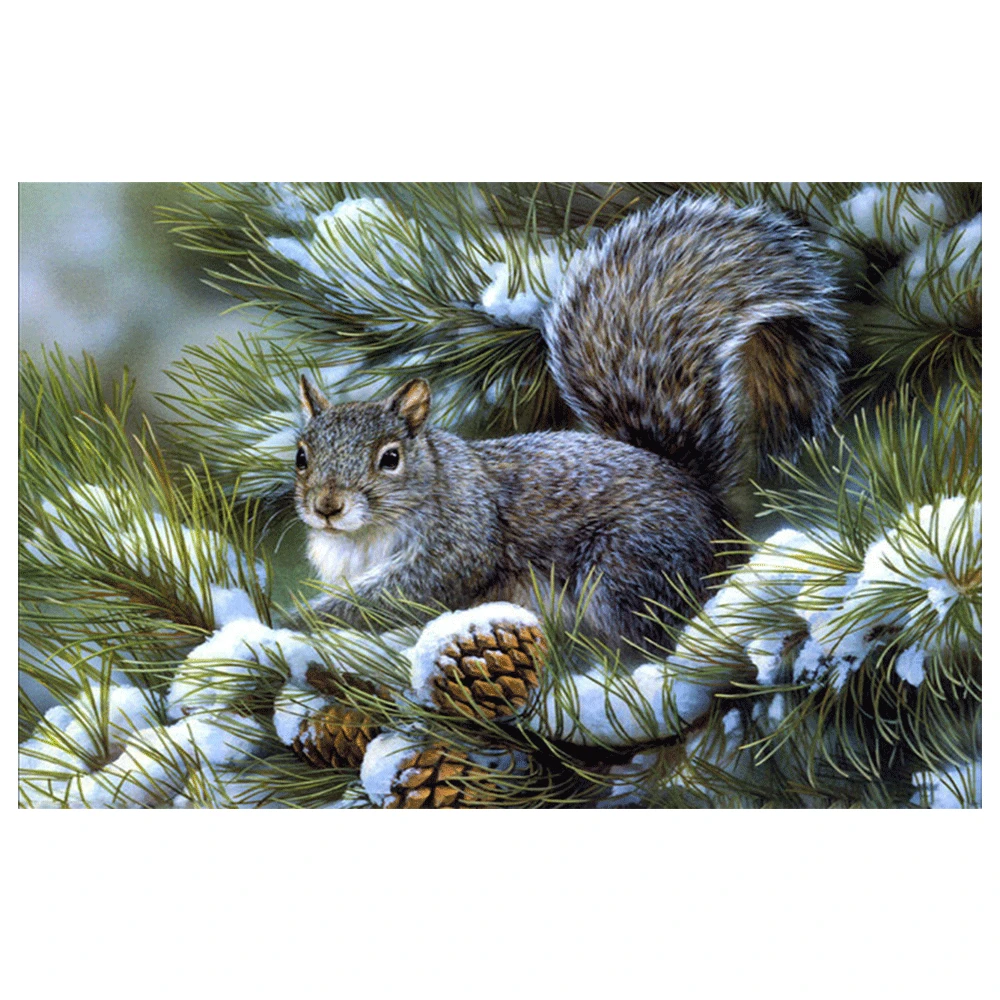 

5D Diamond Painting Animals Squirrel Diamond Embroidery Full Square Diamond Mosaic Cross Stitch Landscape Home Decor