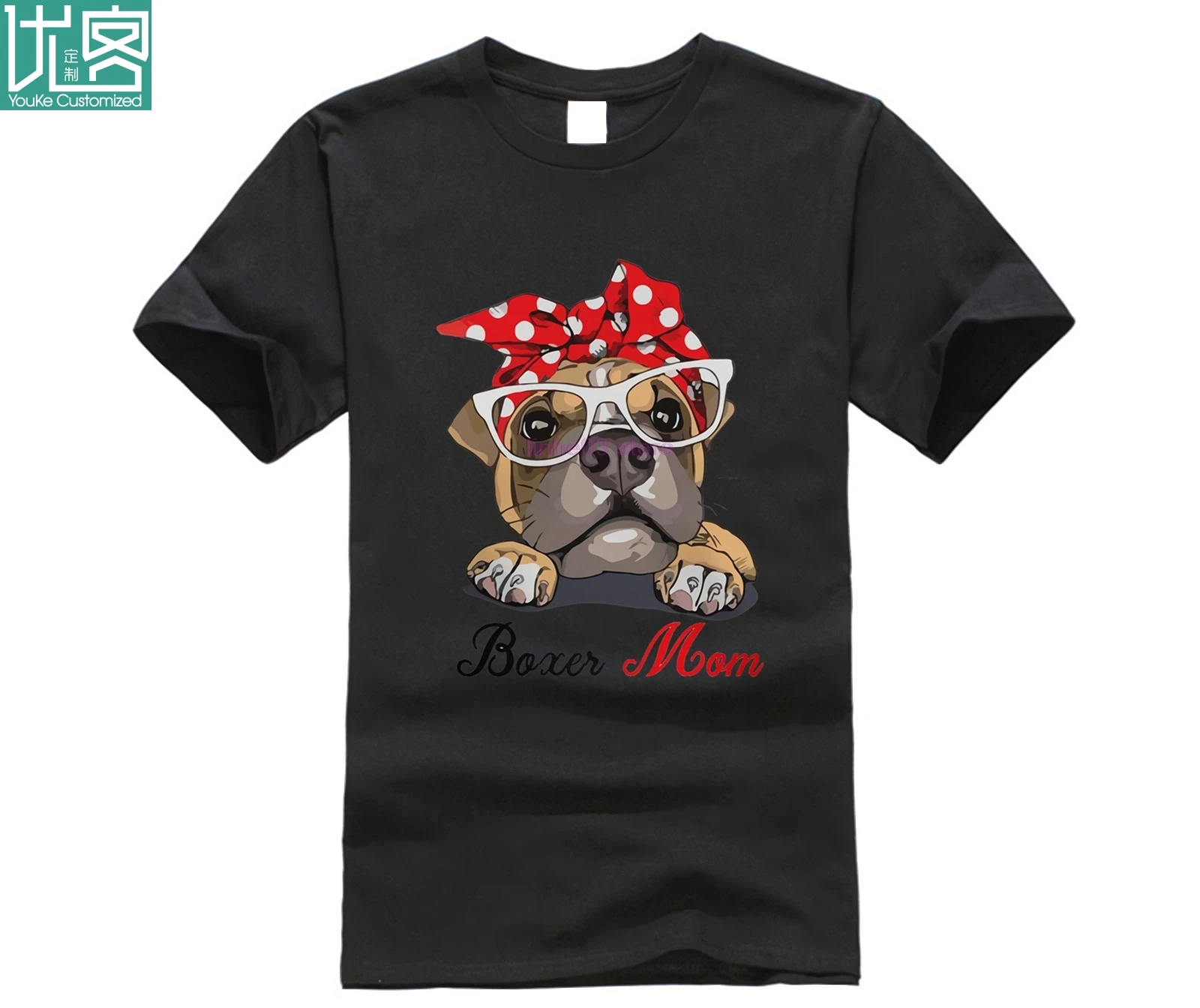 Боксер собака мама Рубашка длинный рукав повседневные футболки 100% хлопок одежда
