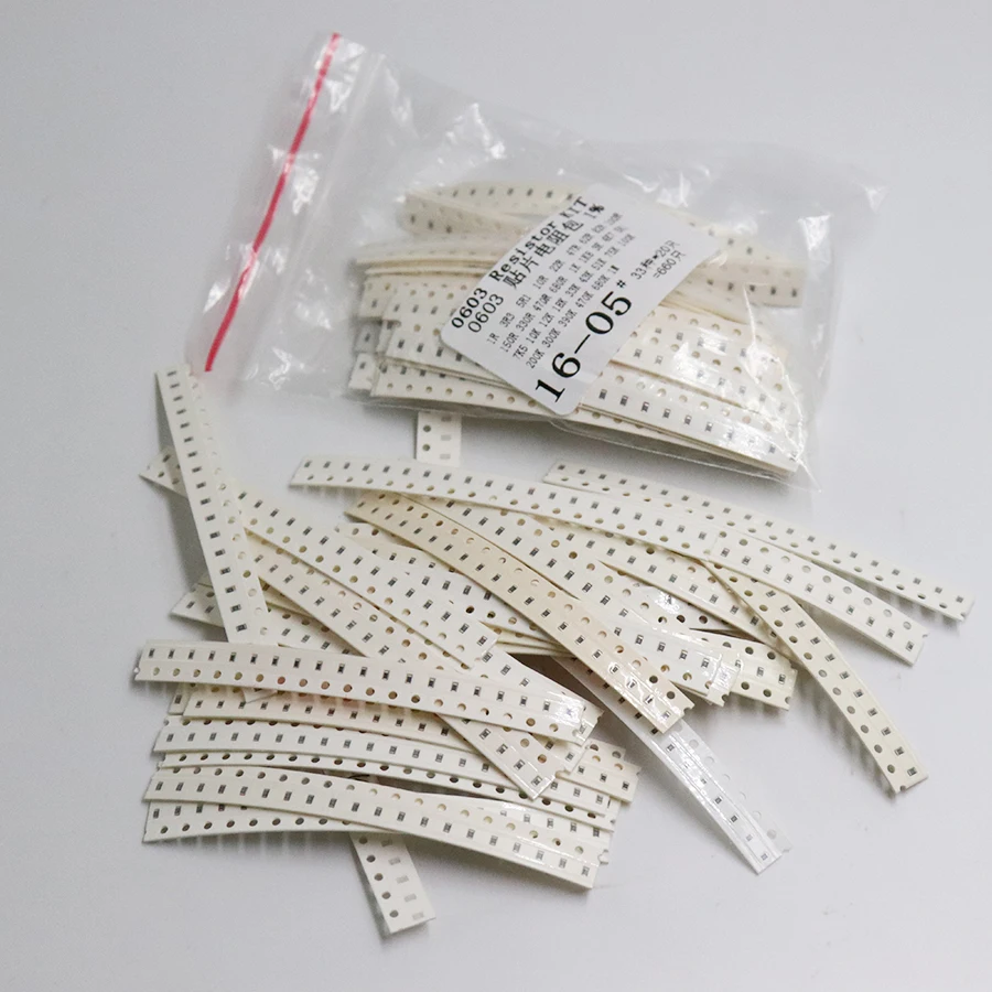 Бесплатная доставка 0603 SMD разные комплекты набор 1ohm 1M ohm 1% 33valuesX 20 шт. = 660