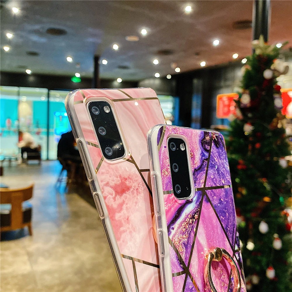 

Case for Samsung Galaxy S20 FE S21 Note 20 Ultra S20Lite S10 S9 Plus A31 A41 A70 A51 A71 A21S Soft IMD Cover with Finger Ring