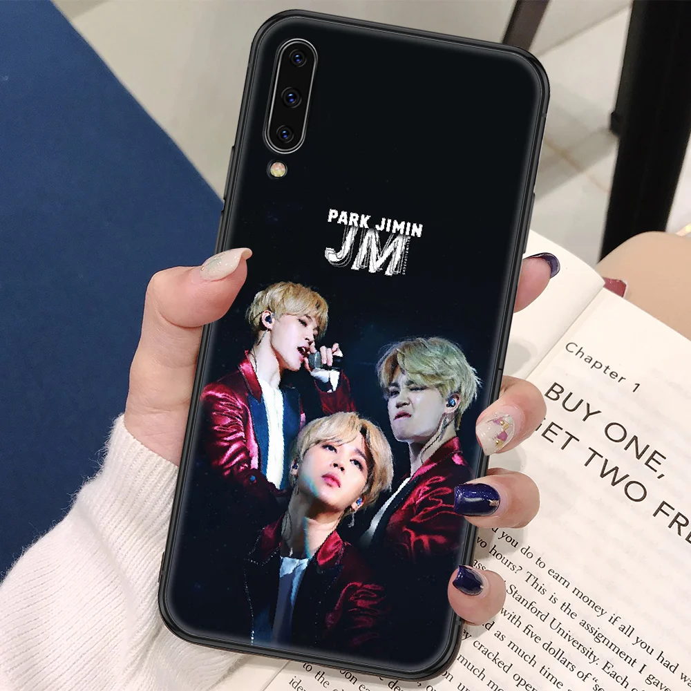 Чехол Jimin Handsome для Samsung Galaxy A10 A12 A20E A21S A30 A32 A40 A50 A51 A52 A70 A71 A72 A5 A6 A7 2016 20 черный мягкий.