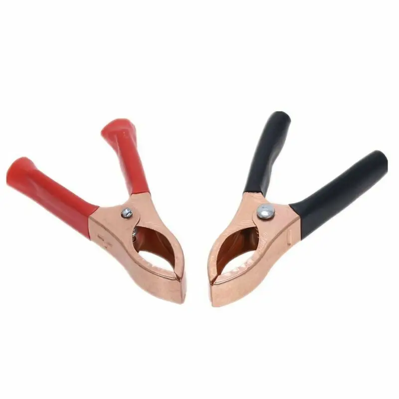 

30A 70mm Insulated Red & Black Handles Crocodile Car Caravan Battery Lead Clip