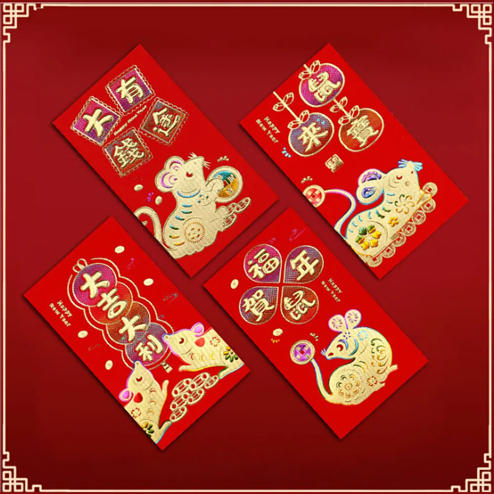 16 шт./компл. китайский новогодний красный конверт деньги на удачу красные карманы