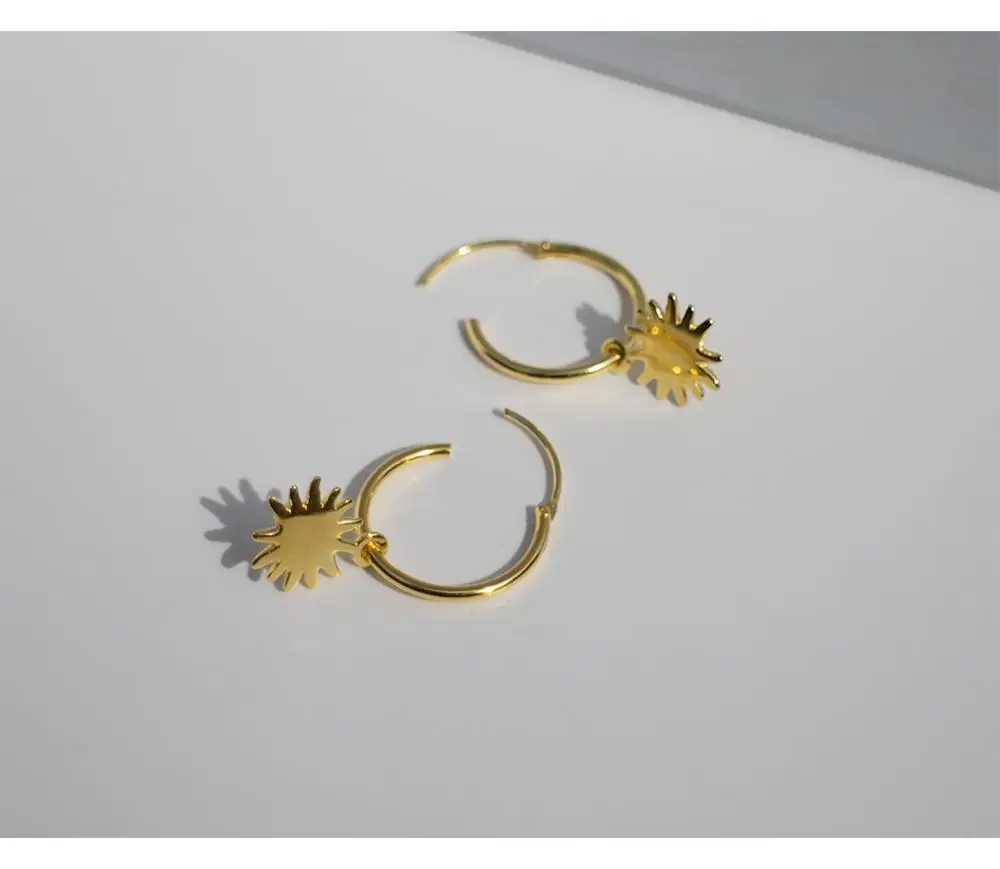Серьги из стерлингового серебра 925 пробы модные креативный дизайн солнечные