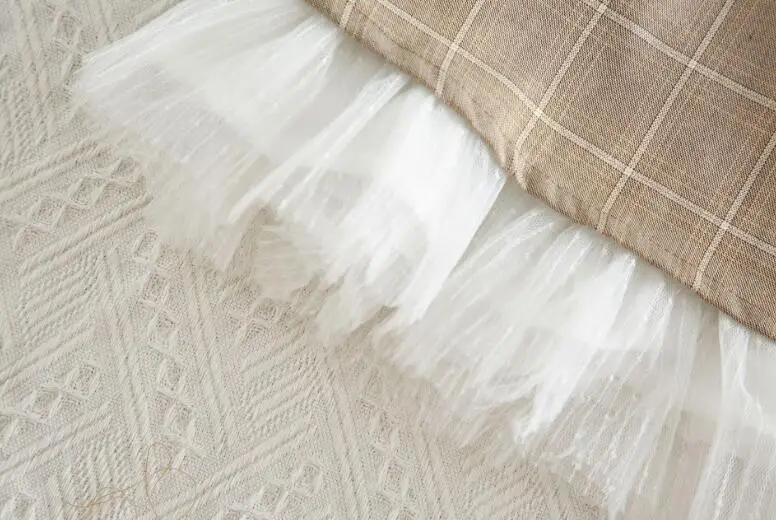 2019 Fall Children Girls Elegant Plaids Mesh Dresses Princess Fashion Clothing 5 pcs/lot Wholesale | Детская одежда и обувь