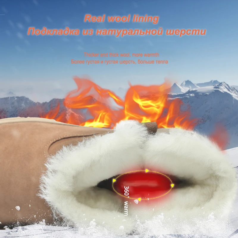 Мужские зимние ботинки с меховой подкладкой GRITION теплые из натуральной кожи