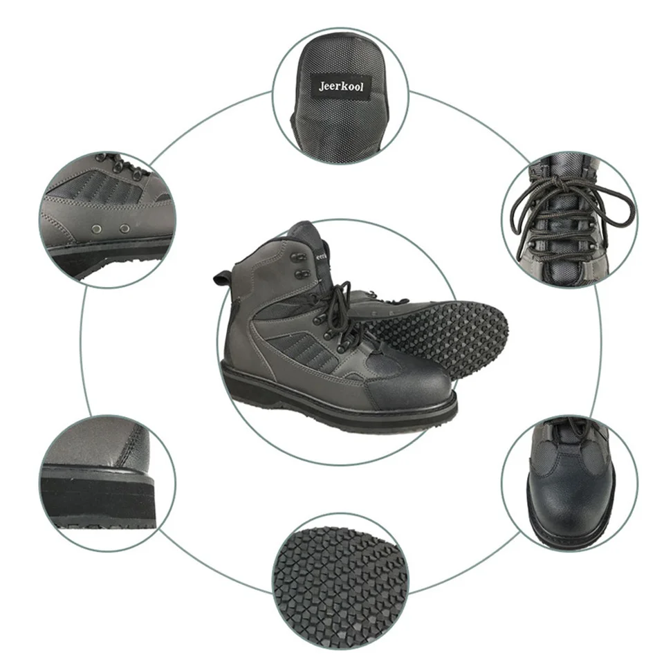 Рыболовные ботинки Кожаные на резиновой подошве для охоты и рыбалки