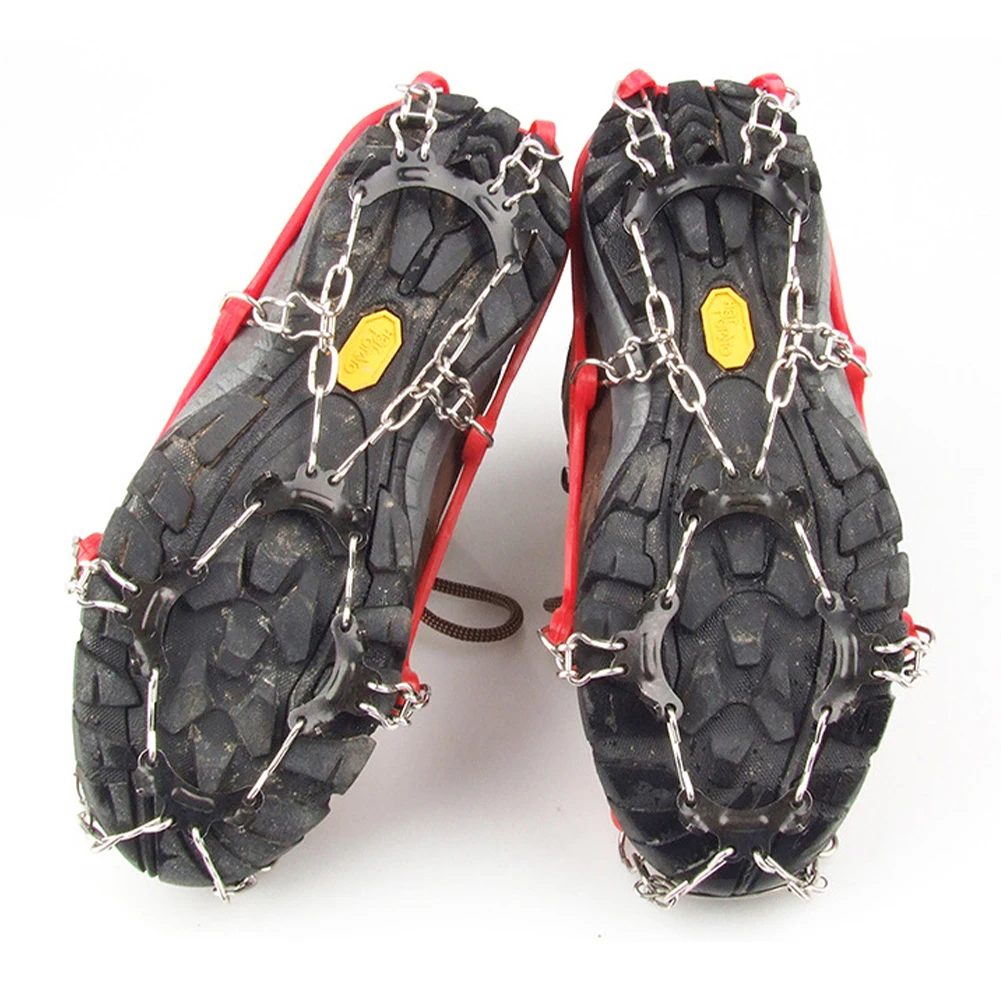 

11 Teeth Snow Non Slip Climbing Crampons Cleats Shoe Cover Ice Gripper For Spikes Hiking Winter Stainless Steel Cleats Overshoes