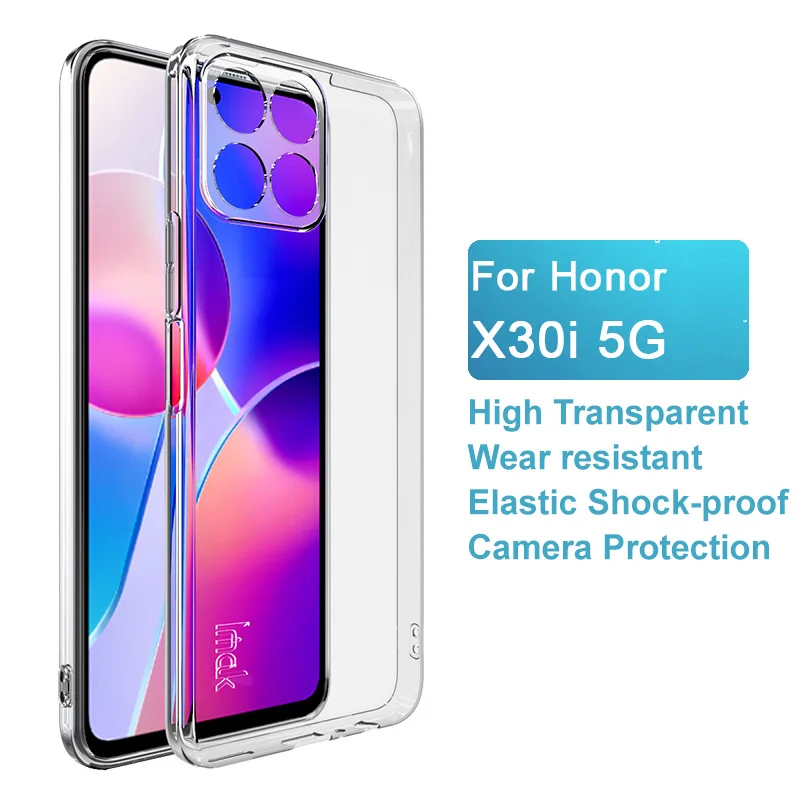 

X30i прозрачные чехлы IMAK UX-5 мягкий прозрачный чехол из ТПУ для Huawei Honor X30i 5G противоударный устойчивый к истиранию чехол-накладка