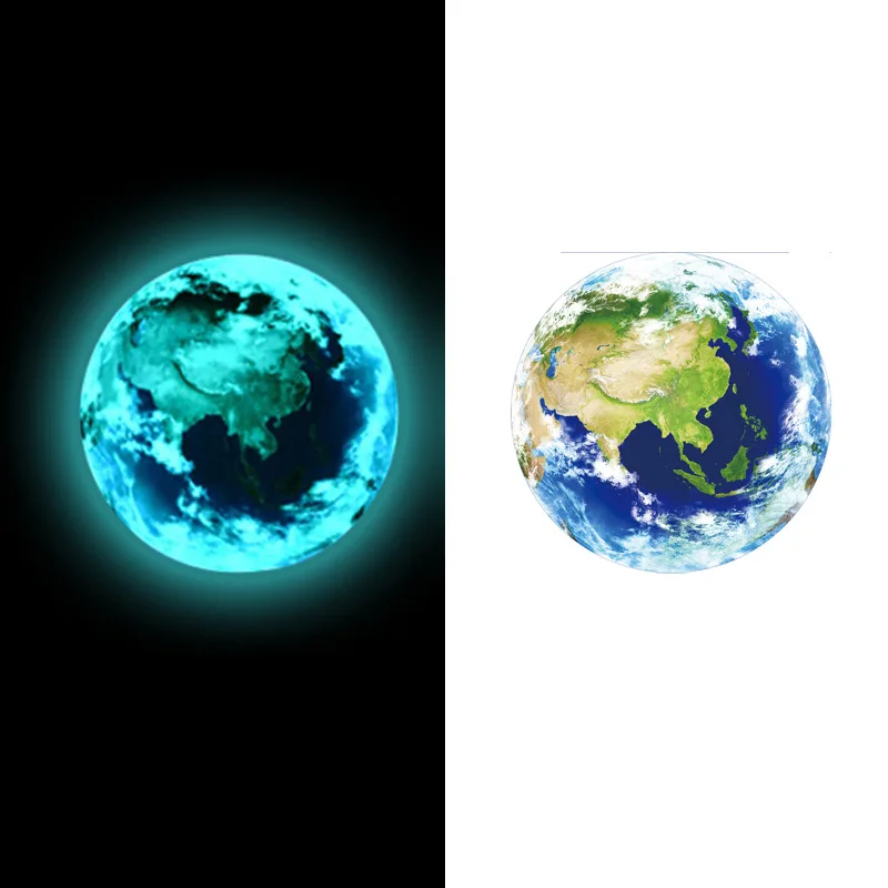 5cm 1PCS Luminous blue earth Cartoon DIY 3d Wall Stickers for kids rooms bedroom wall sticker Home decor Living Room Hot sale | Дом и сад