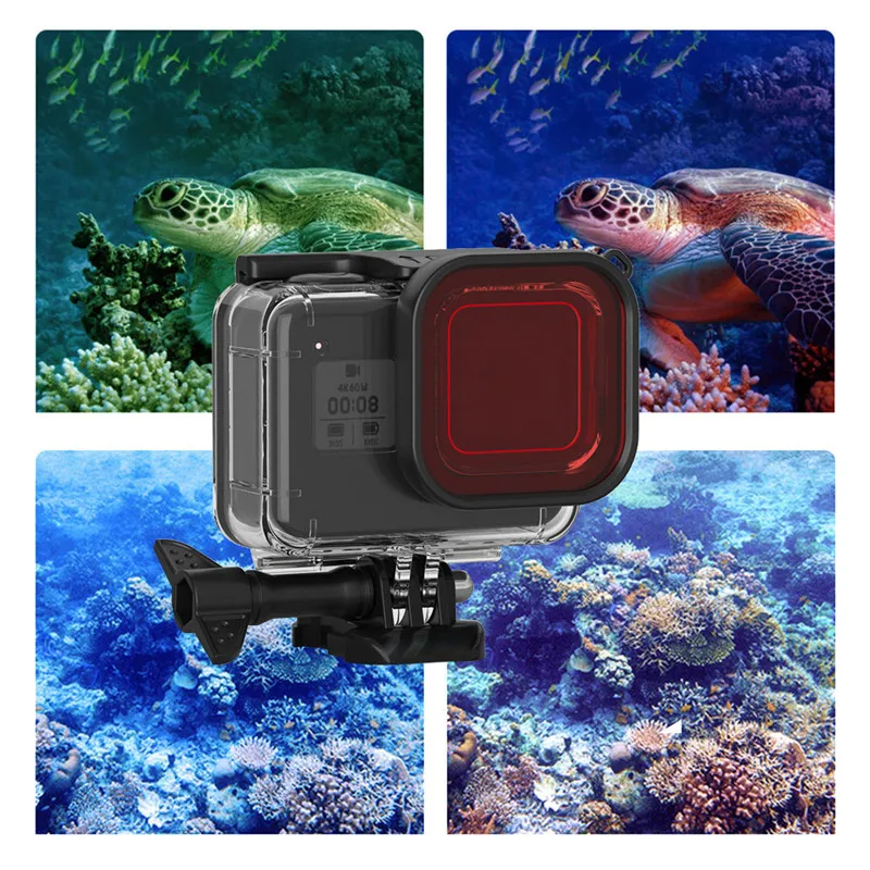4 в 1 60 м подводный водонепроницаемый чехол для GoPro Hero 8 защитный Корпус черный