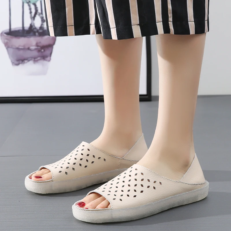 O16U/летние женские туфли на плоской подошве балетки из натуральной кожи с