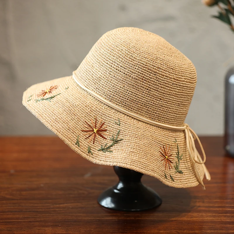 Популярная летняя соломенная шляпа Hoilday Женская пляжная Складная с широкими