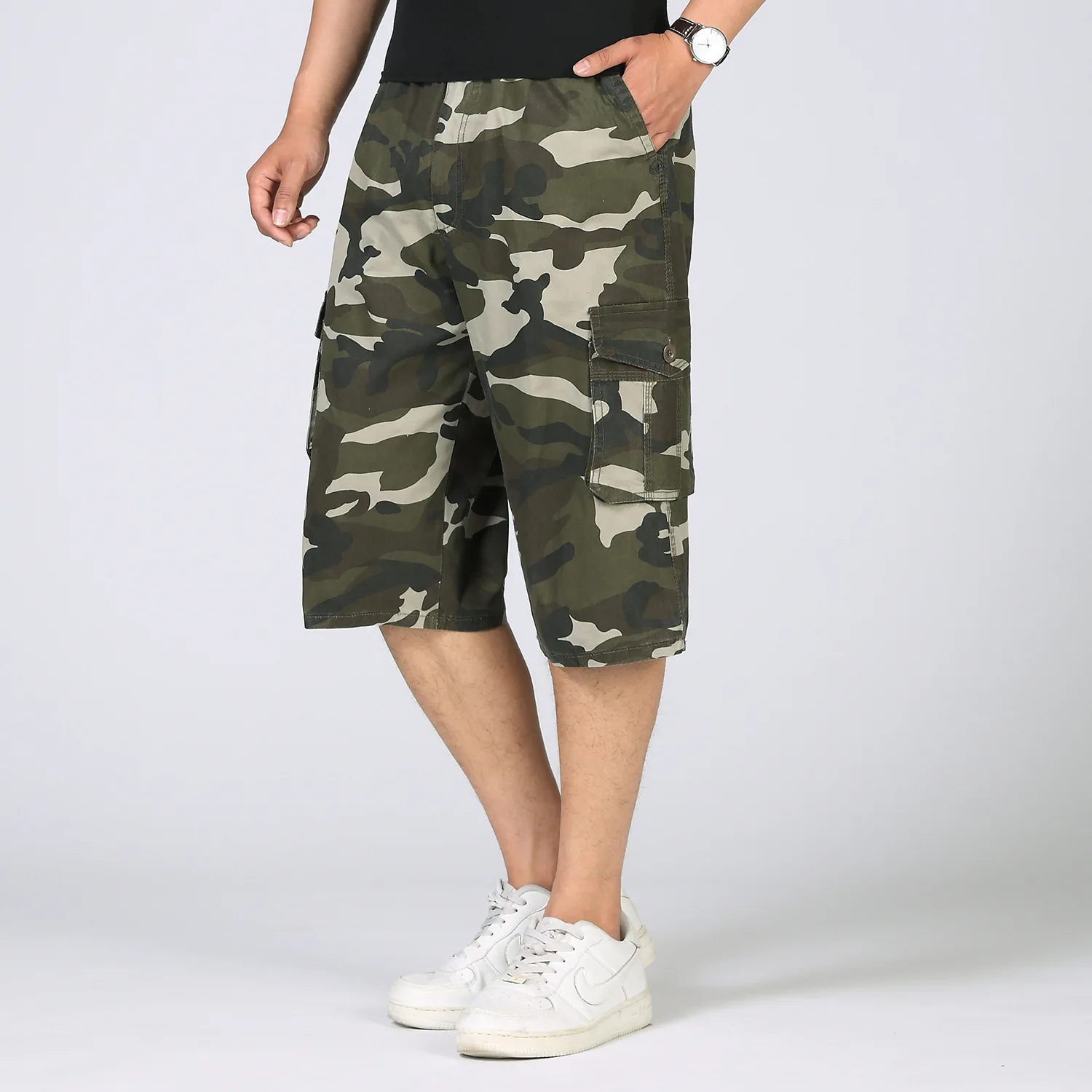

Men Casual Camouflage Short Army Green Military Style Cargo Summer Plus Size 4XL 5XL Losse Blue Camo Bermuda Hot Cotton Capri
