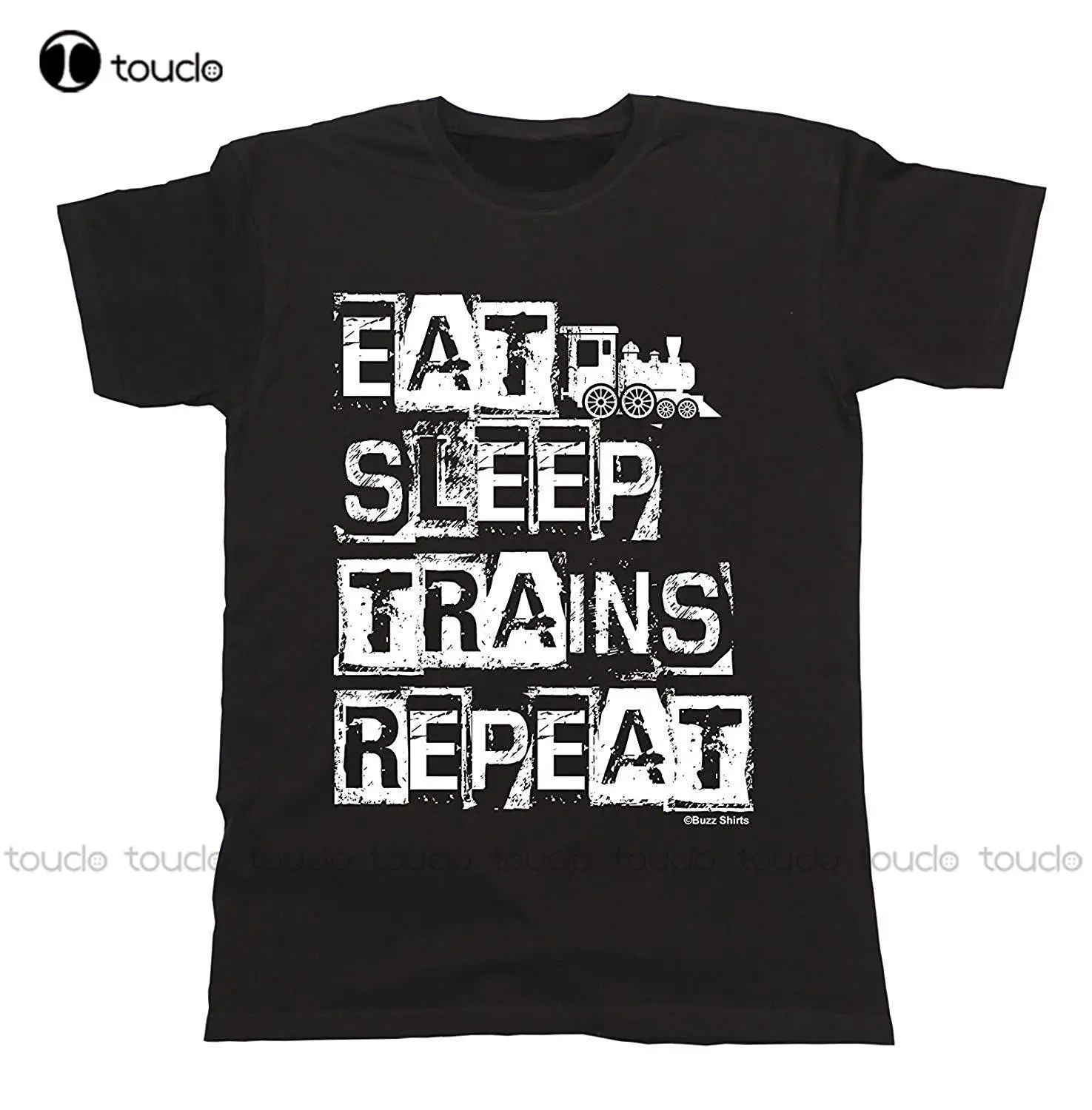 

Eat Sleep Trains Repeat T-Shirt Unisex New Fashion Men Casual Brand Clothing High Quality Male T-Shirt Slim Fit T-Shirt