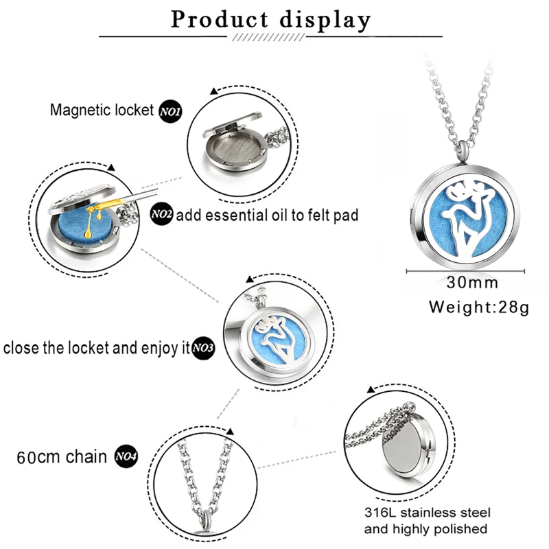 Круглое ожерелье из нержавеющей стали 30 мм | Украшения и аксессуары