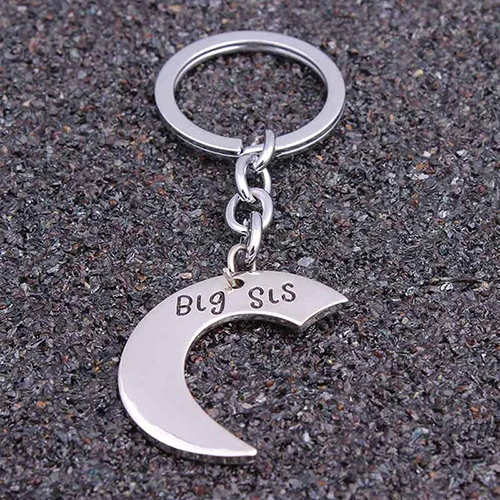 Большой середине Lil Sis металлический СЕСТРА сердце любовь семья брелок подарки
