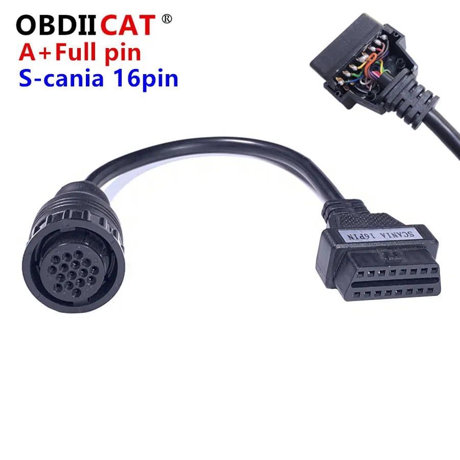 

OBDIICAT OBD2 16pin OBD Extension cable for s-ca-nia for Truck 16 Pin OBD2 Connector compatible TCS Diagnostic tool