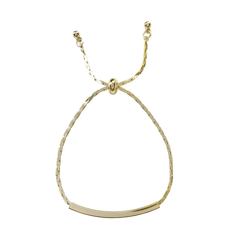 Регулируемый браслет с одним словом женский простой из сплава покрытием для