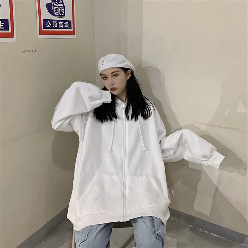 

Autumn Korean Style Harajuku Thick Lining Casual Loose Hooded Coats Women Winter Trendy Office Lady Large Size Jackets Cloth