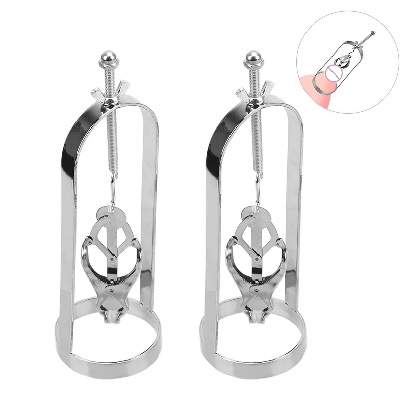 New style Butterfly adjustable torture play Clamps cage Nipple clips breast BDSM Bondage Restraints metal Fetish sex toys
