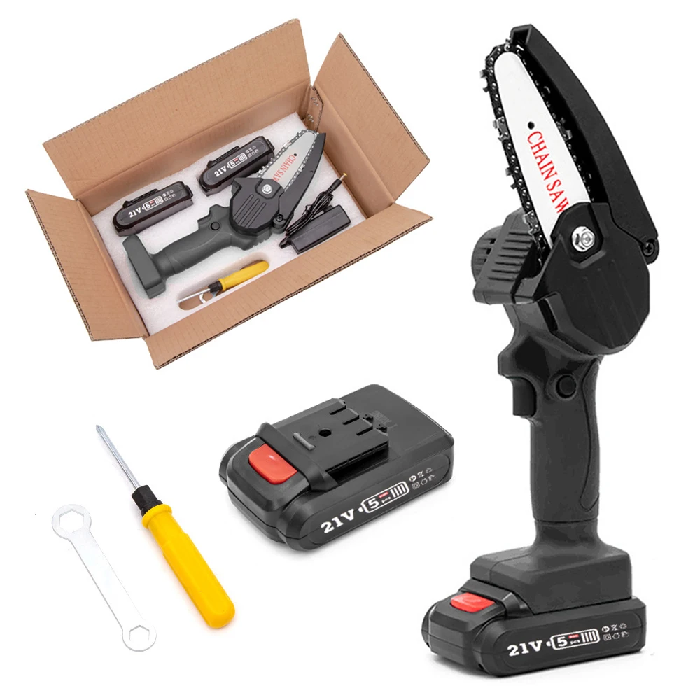 

HiLDA Mini Saw Electric Woodworking Spliting Chainsaw Power Tool With Battery One-handed Wood Cutter Machine For Garden Logging