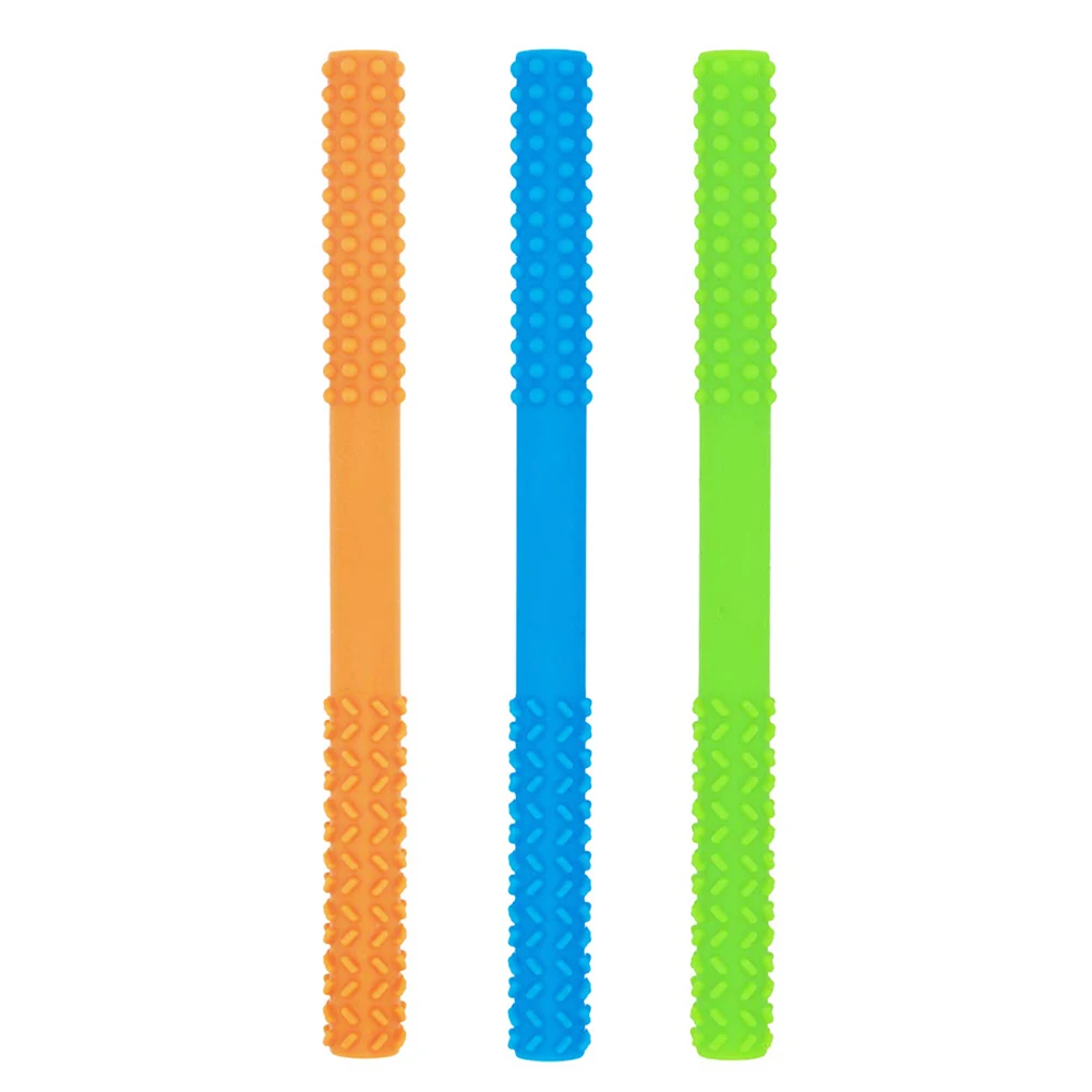 

Teething Sensory Hollow Tube Baby Silicone Ring Straw Brush Feeder Molar Stick Cute Chewing Toddler Toys Baby Supplies