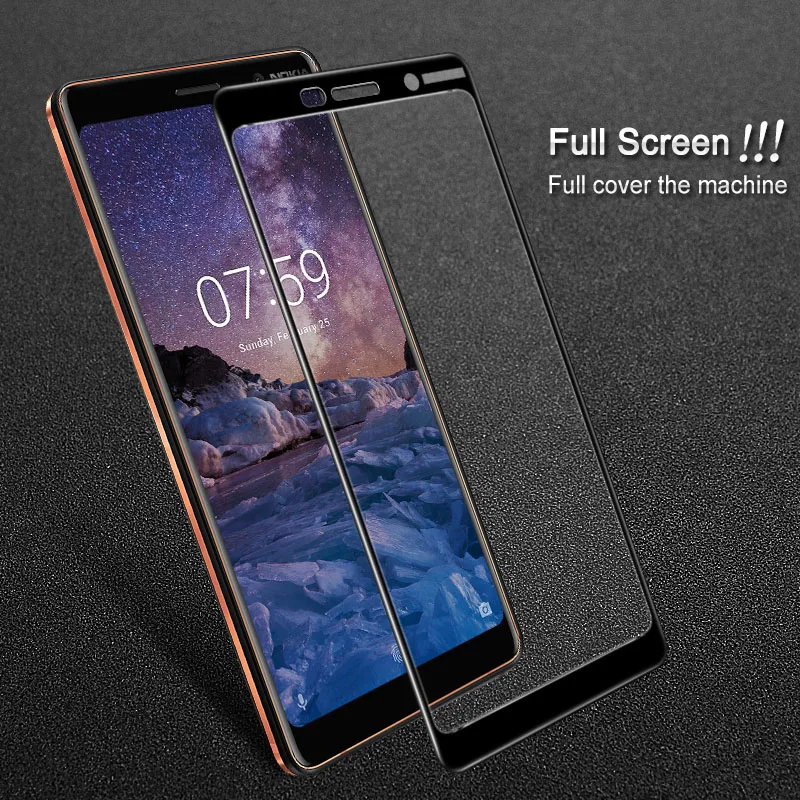 Imak Pro + защита для экрана Nokia 7 Plus полное покрытие закаленное стекло полный клей