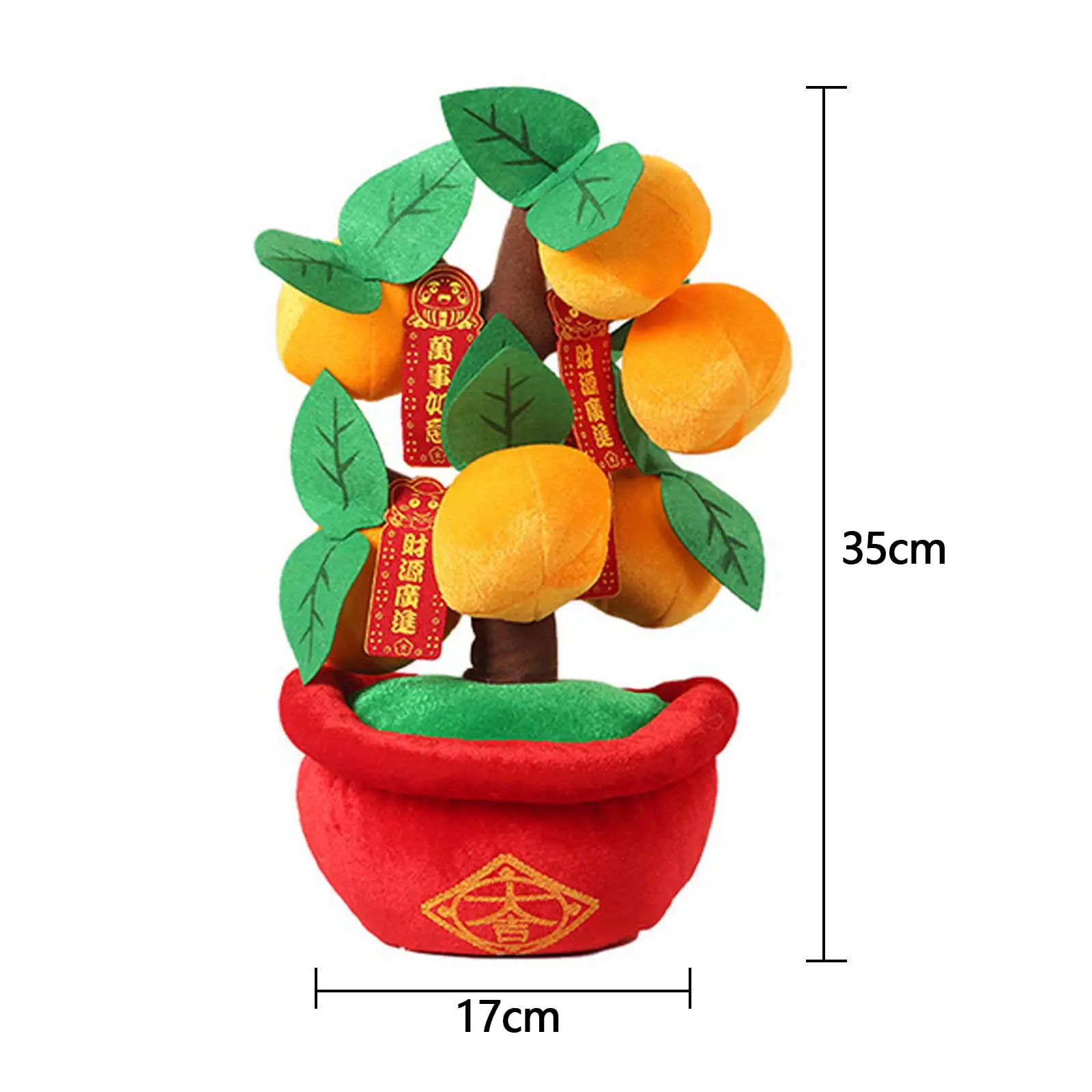 Simulaci&oacute;n de terciopelo Artificial, naranja, fruta, melocot&oacute;n, flor, decoraci&oacute;n del A&ntilde;o Nuevo Chino, Festival de Primavera, adorno para el hogar, 35x17cm-5