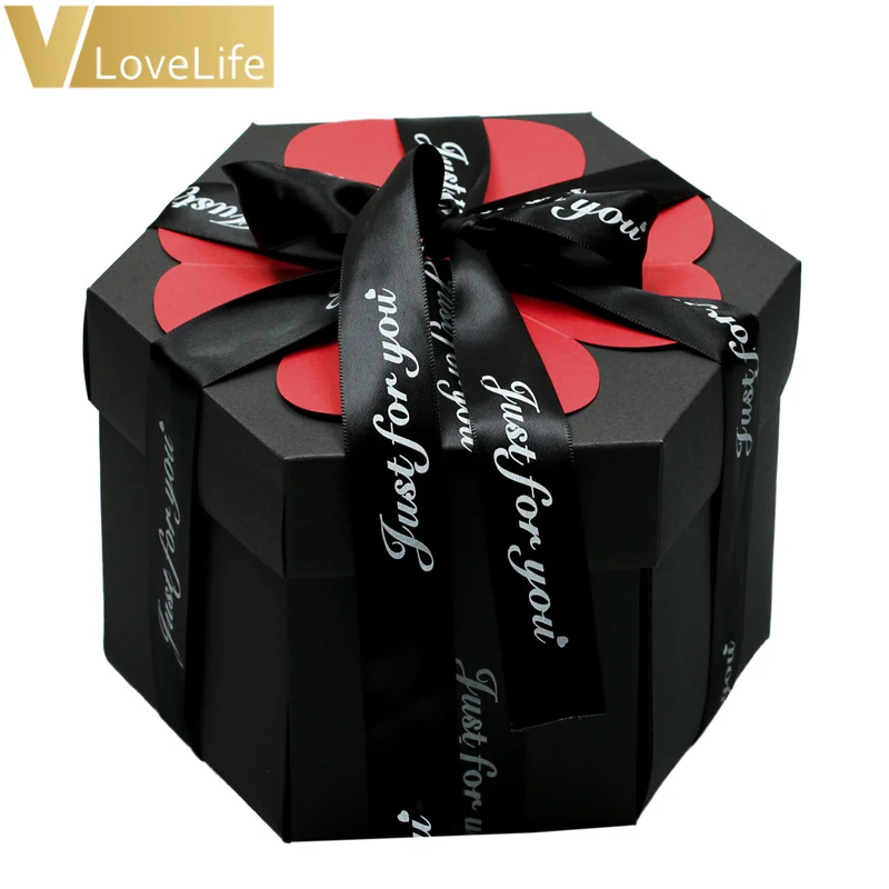 Удивительный ящик Новый шестиугольный продукт взрыва DIY День рождения Свадебные подарки День Святого Валентина Подарки для пары Романтический подарок.
