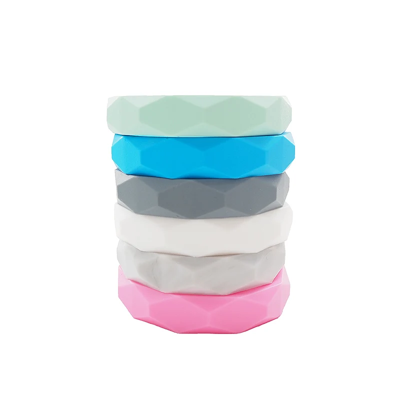 Chenkai 2PCS BPA Free DIY Silicone Teething Bracelet Baby Bangle Teether Nursing Sensory Pacifier Chewing Pendant For Toy Gift | Мать и