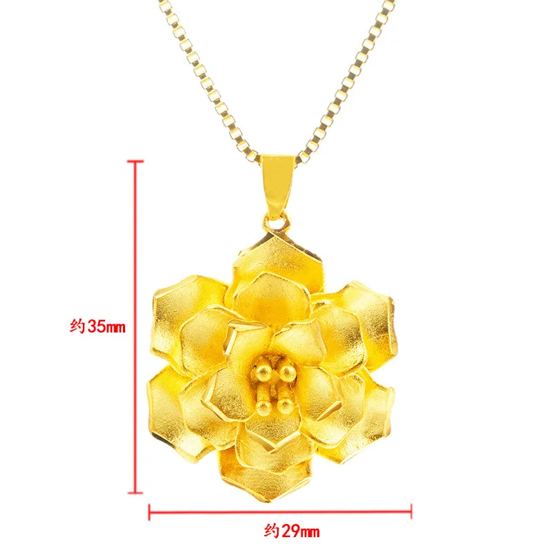 

KISS&FLOWER PD02 Fine Jewelry Wholesale Fashion Woman Girl Bride Mother Birthday Wedding Gift Flower 24KT Gold Pendant NO CHAIN