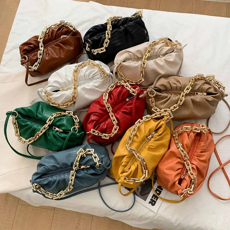 

Thick Chain Shoulder Bags For Women 2020 New Luxury Brand Handbag Female Pu Leather Crossbody Bags Women Trendy Hand Bag Clutch