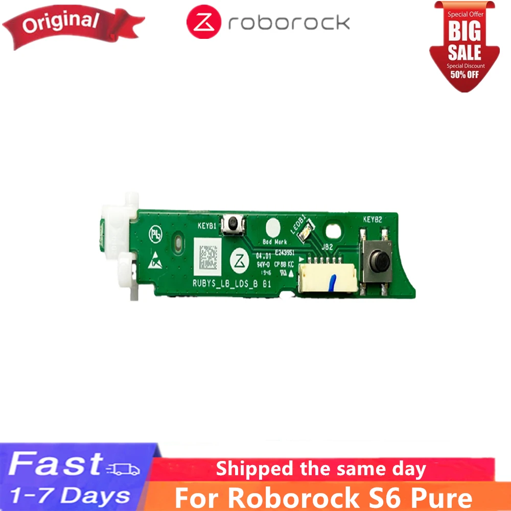 

NEW 100% Original Roborock S6 Pure Vacuum Cleaner Robot Reset Button Board Computer Edition Spare Parts Accessories