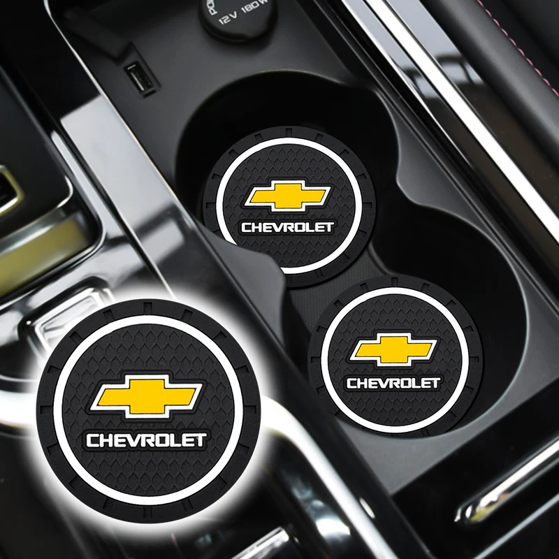 

Car Badge Coasters Drink Bottle Holder Anti-slip Mat Water Cup Silica Gel Pad For Chevrolet Captiva Colorado Cruze Spark Aveo SS