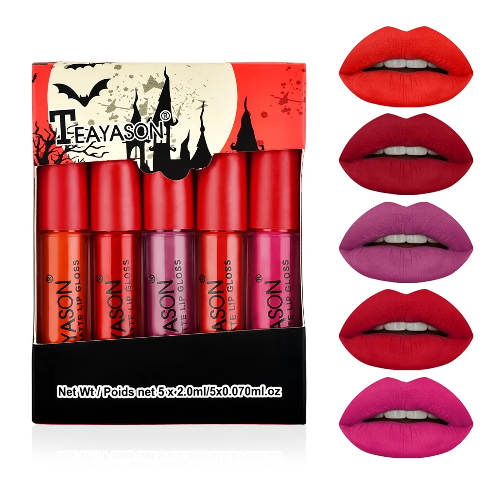 5Pcs/set Liquid Matte Lipstick Beauty Makeup Tint Long Lasting Waterproof Sexy Velvet Lip Gloss Pigment Nude Kit Maquiagem | Красота и