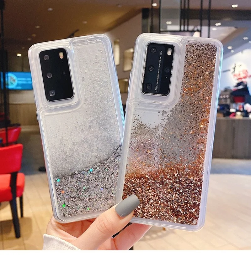 

Liquid Glitter Phone Case For Huawei Y9 Prime 2019 Y6p Y9 Y7 Y5 2019 Nova 7i 6SE 6 8 5i Pro 5 4 3i Quicksand Silicone Cover Caqa