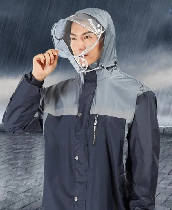 Женский плащ-дождевик в байкерском стиле водонепроницаемый черный плащ для