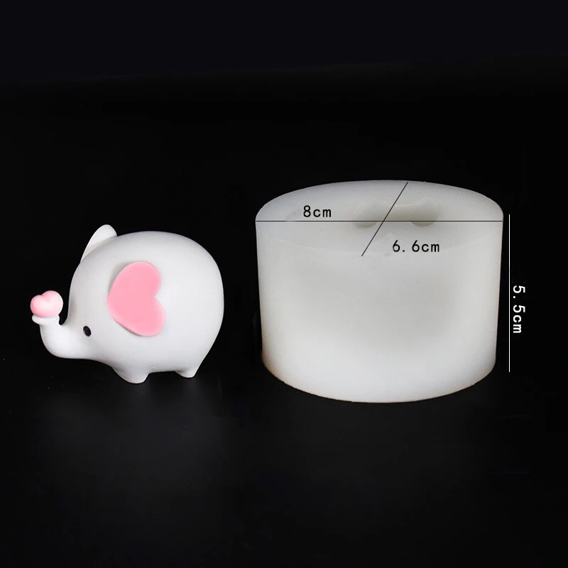 

Creative Cartoon Baby 3D Elephant Scented Candle Plaster Ornaments Handmade DIY Soap Baking Chocolate Candy Jelly Pudding Mousse