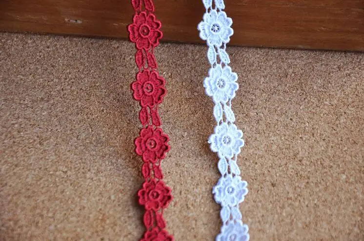 3 метра вышитый белый бордовый кружевной край отделка Лента для аппликации