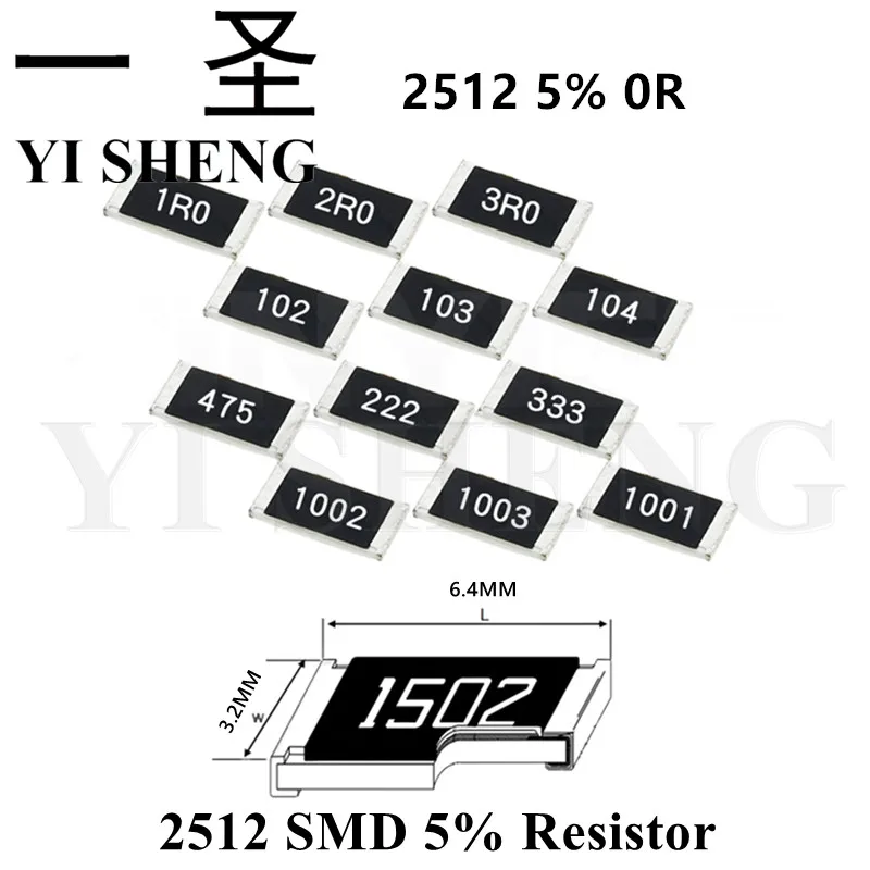 

Резистор 2512 SMD, 50 шт., 5% 0 Ом, 1 Вт, 0R