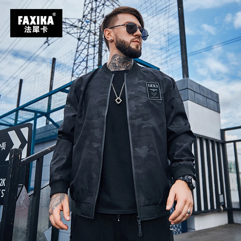 FAXIKA REABD antes de comprar Мужская одежда больших размеров Черная куртка осенний