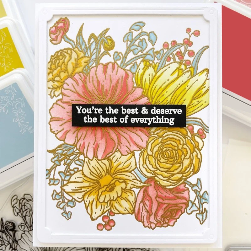 Новинка 2021 прозрачные штампы с изображением цветов Лучшее из всего