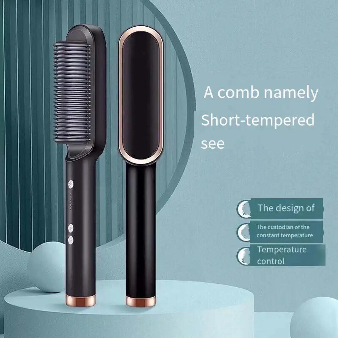 

Расческа для выпрямления, не повреждает волосы, утюжок для выпрямления, щипцы двойного назначения, шина с отрицательными ионами, пушистые в...