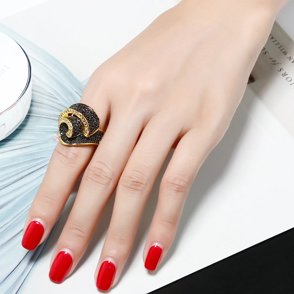 Высококачественное дизайнерское кольцо aneis с микрозакрепкой из фианита модные