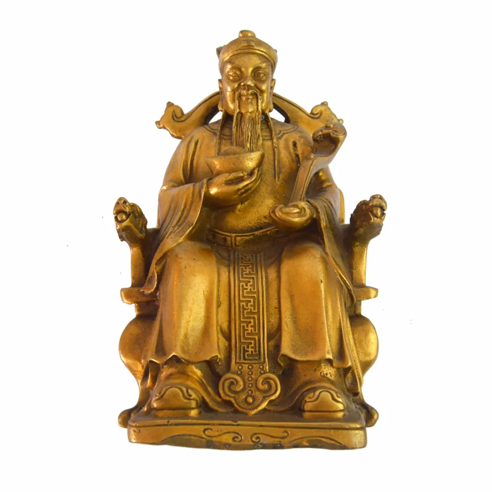 

Статуэтка Будды фэн-шуй, латунная Статуэтка бога богатства, украшение для гостиной, аксессуары для дома, искусство C234