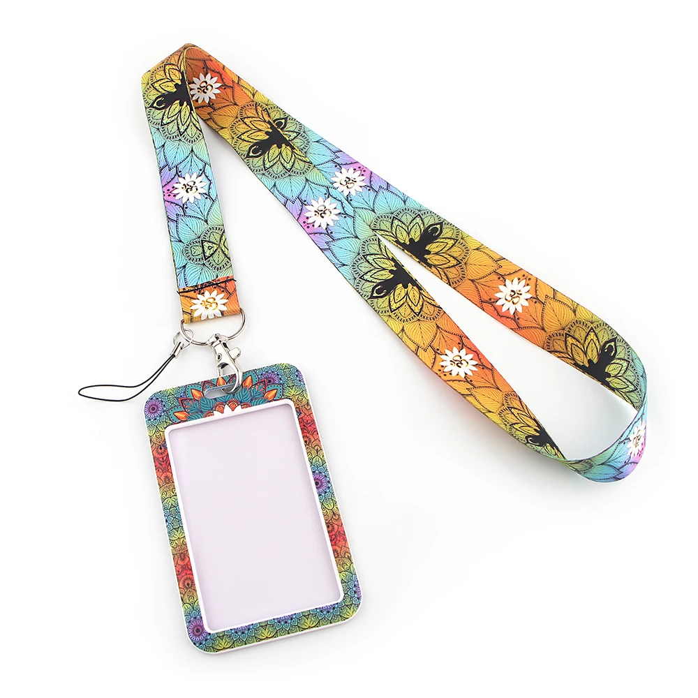 

PF144 Dongmanli Yoga Mandala Car Keychain Lanyard for keys ID Card Gym Mobile Phone Straps badge holder DIY Hang Rope Lariat