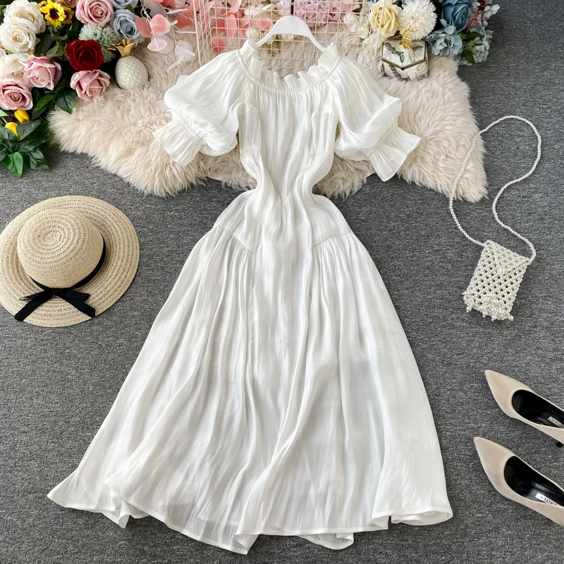 2020 Новая модная женская одежда с вырезом лодочкой и рукавами фонариками женское